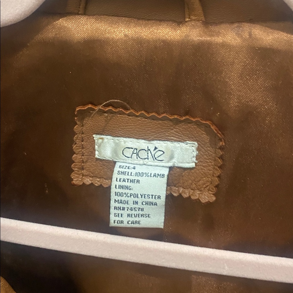 Cache Tan Leather Jacket - Picture 2 of 6